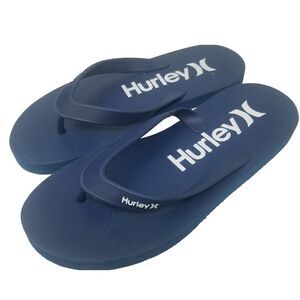 HURLEY FLIP FLOPS. NAVY BLUE, Size 8.